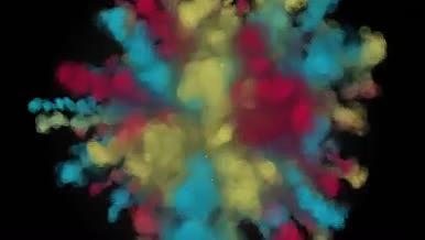 原创彩色油漆粉尘烟雾爆炸素材视频的预览图